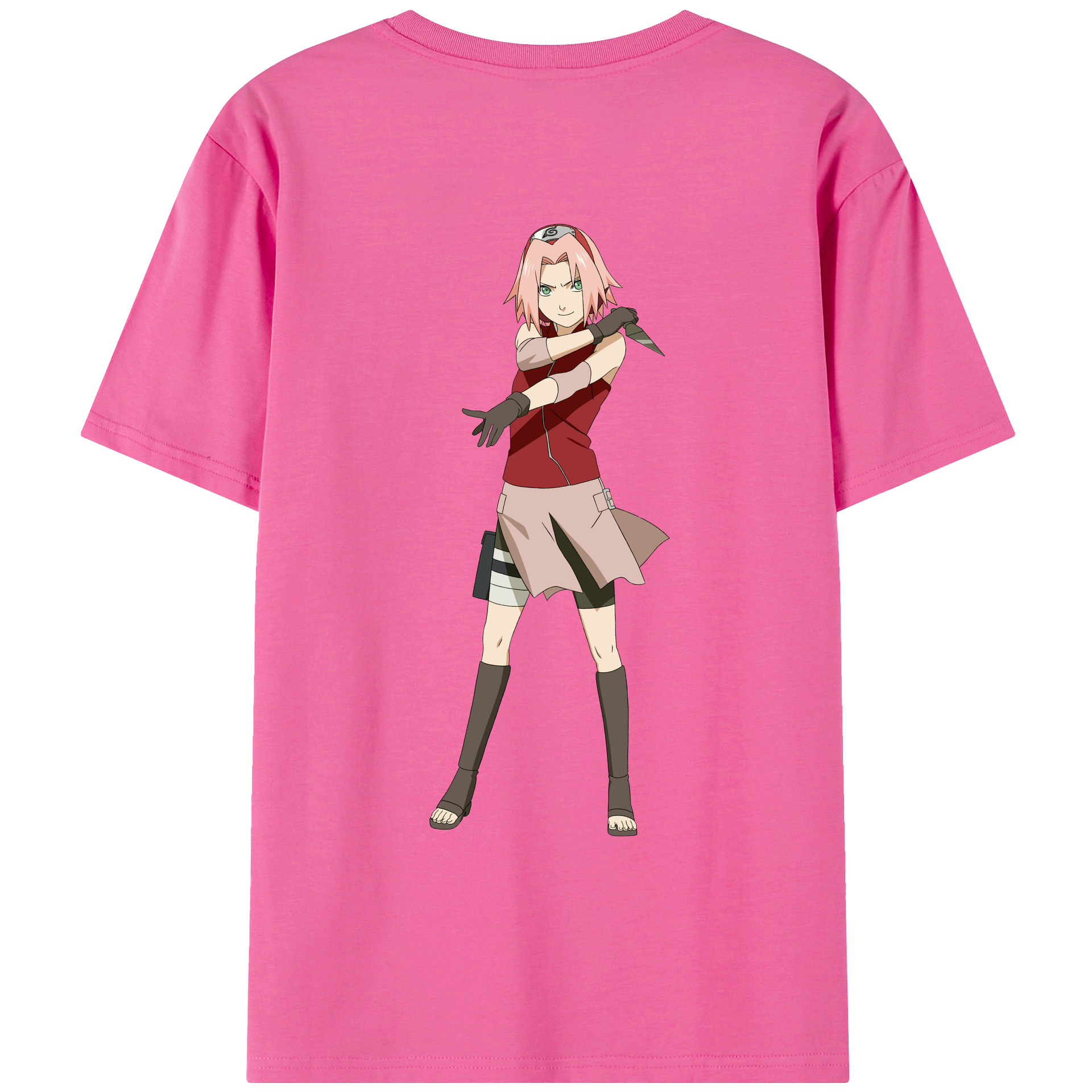 （画像用） NARUTO -ナルト- 春野サクラ Haruno Sakura レディース半袖Tシャツ(バックプリント)
